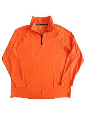 Russell Men’s XL Quarter Zip Pullover Orange Dri-Power 360 Athletic Sweatshirt